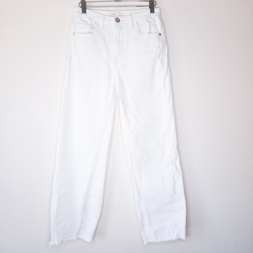 Maje White Wide Leg Raw Hem Jeans 36
